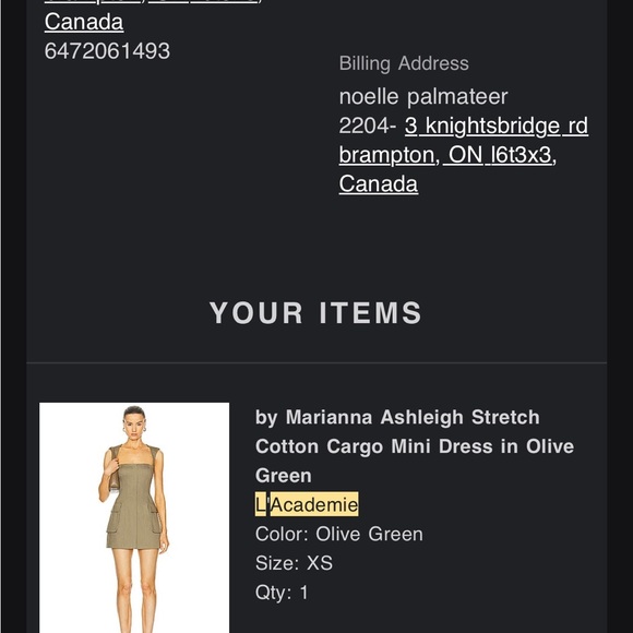 L'Academie Khaki Mini Dress - Picture 6 of 6